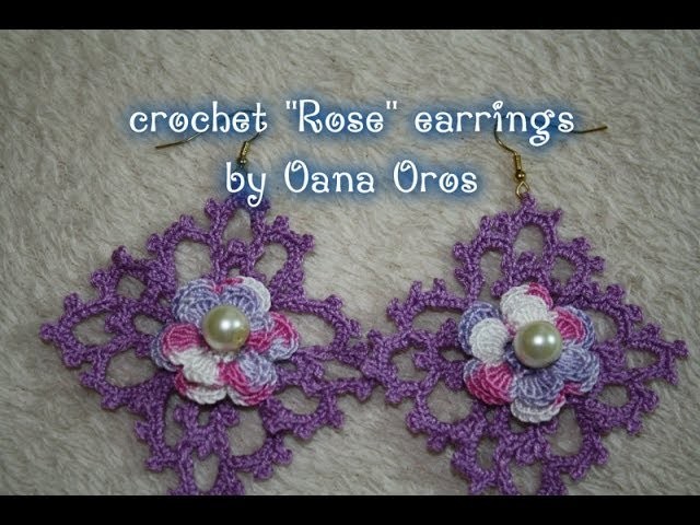 Crochet "Rose" earrings
