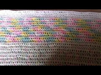 Crocheted baby blanket and beanie w.Pom Pom