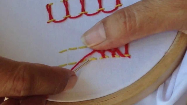 Hand Embroidery: Loop, Beads, Woven HerringBone Stitch