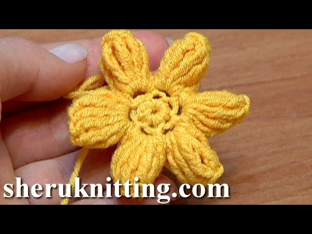 How To Crochet Flower Popcorn Stitches Tutorial 41 Part 3 of 3 łatwy kwiatek szydełkowy