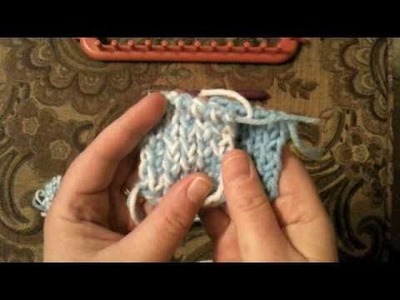 Loom Knit Stitches: Crossed Stockinette (ew & k)