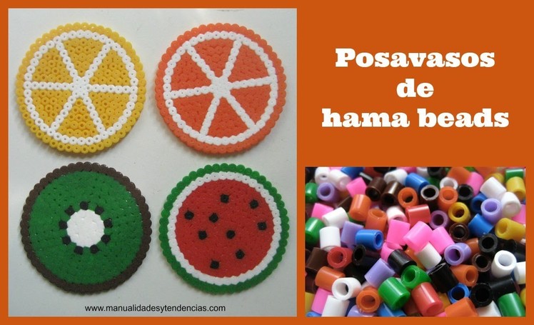 Posavasos de hama beads o pyssla. Fruit coasters