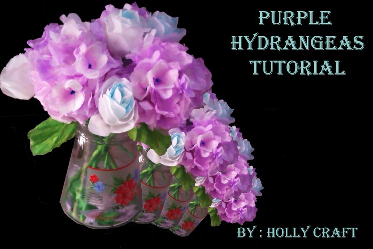 Tissue Paper Flowers Tutorial  : Purple Hydrangeas