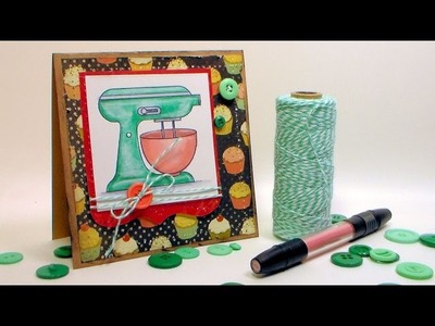 Vintage Mixer Card with Coloring Tutorial for Mothers Day