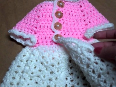 Crochet Baby's Dress and Beanie.