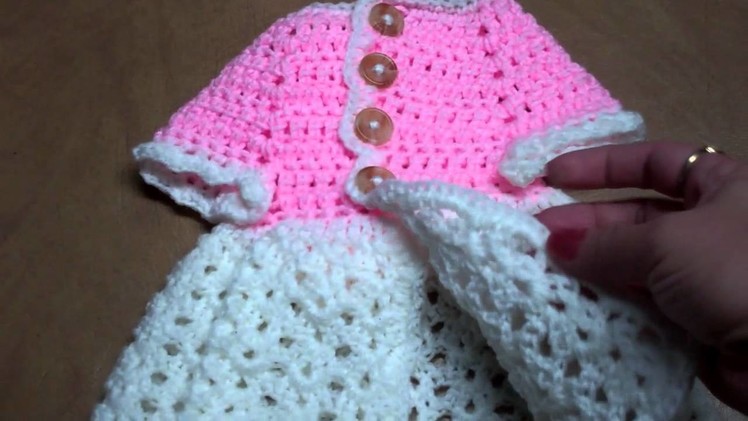 Crochet Baby's Dress and Beanie.