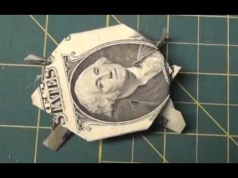 Dollar Origami - How To Make an Origami Turtle from a Dollar Bill Tutorial Money