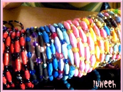 Finished Work. Paper Beads Bangle Bracelets