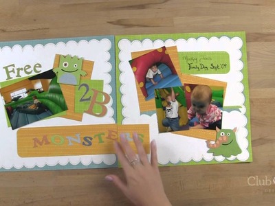 Free to Be Monsters Two Page Scrapbook Inspiration