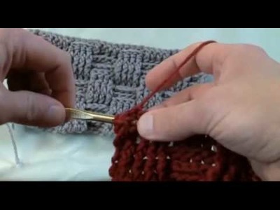 How To Crochet A Basket Weave Stitch - LH Part 2 of 2
