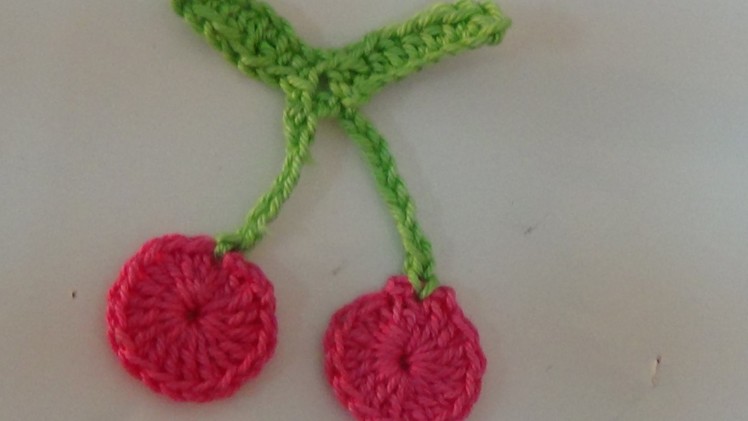 How To Make Crochet Cherry Applique-1