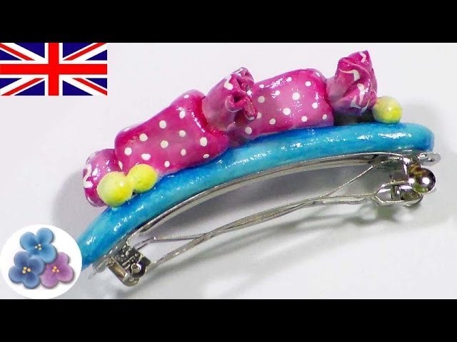 How to make Hair Clips with Air Dry Clay DIY Hair Accessories for Girls Polymer Clay Fimo Mathie