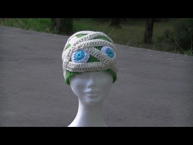 Mummy Crochet Hat - Great for Halloween