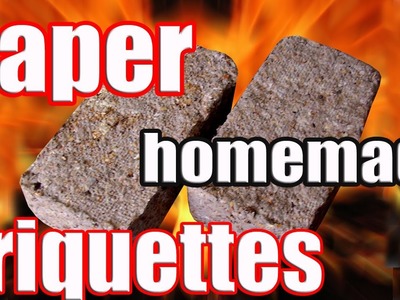 Press Biomass Briquettes. Recycling. Video how to produce. Waste management. Paper log maker