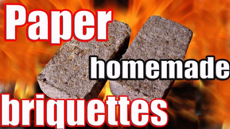 Press Biomass Briquettes. Recycling. Video how to produce. Waste management. Paper log maker