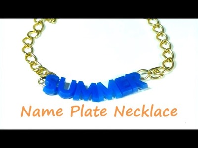 Resin Name Plate Necklace | By Craft Happy Summer