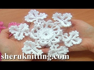 Snowflake Crochet Christmas Ornaments Tutorial 2 Part 1 of 2 Crochet Snow Flower