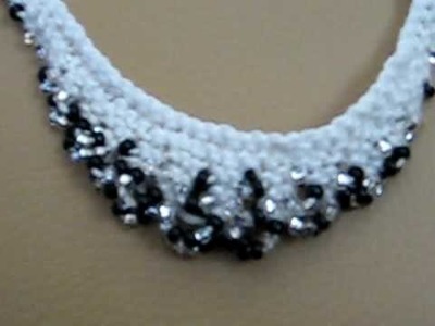 The finished scallop-edge beaded necklace