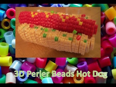 Tutorial-3D Perler Bead Hotdog