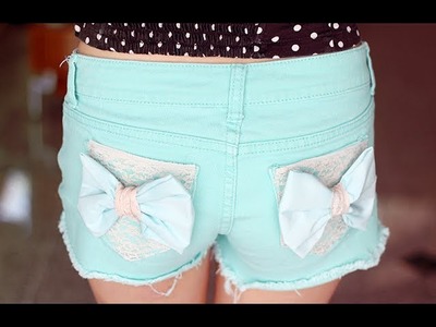 Back to School: Mint Lace Bow Shorts DIY