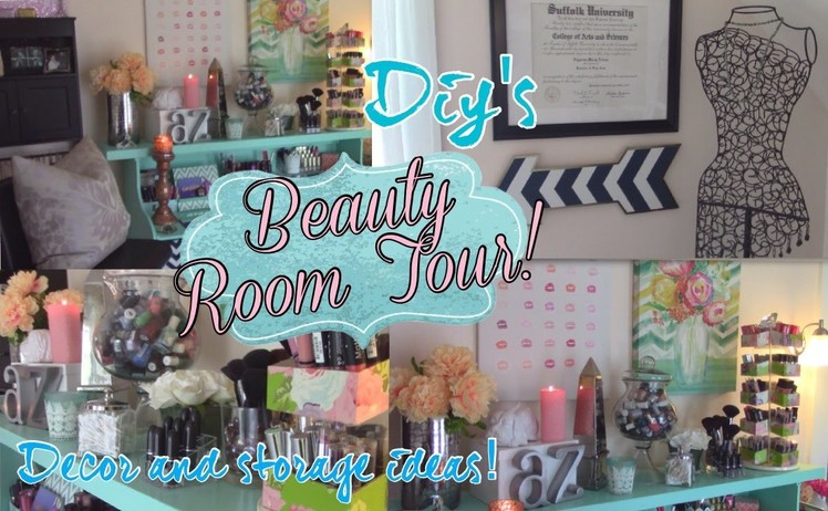 BEAUTY ROOM TOUR!  DIY's, storage solutions and innovative decor ideas!