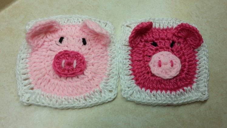 #Crochet Cute Piggy Granny Square #TUTORIAL easy Crochet Tutorial