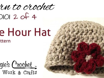 Crochet Flower Hat Pattern Easy How to by Maggie Weldon Part 2of4