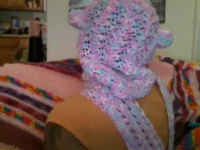 Crochet Scoodie THIS IS NOT A TUTORIAL (scarf hoodie or hooded scarf with ears)