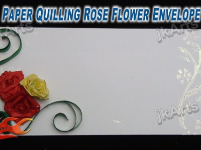 DIY Paper Quilling Rose Flower Envelope JK Arts 271