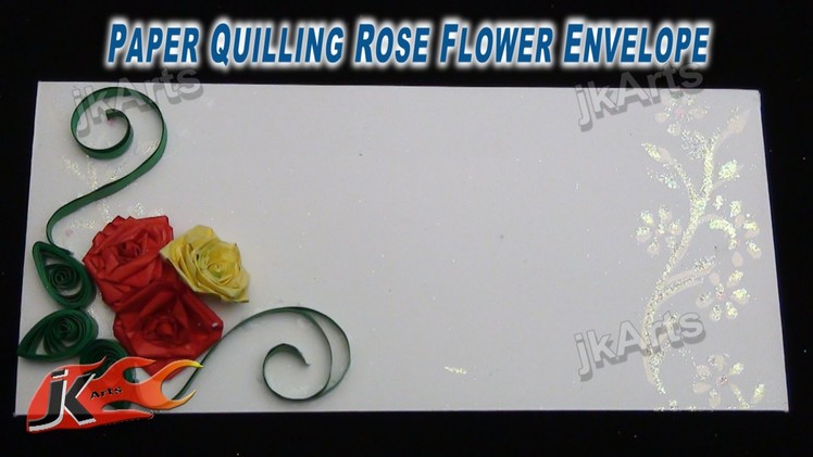 DIY Paper Quilling Rose Flower Envelope JK Arts 271
