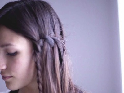 DIY waterfall braid hairstyle tutorial  ✂
