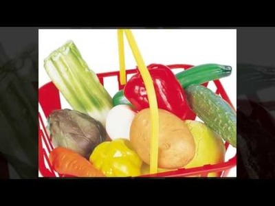Guidecraft G335 Play Toy Food Set Vegetable Basket For Kids
