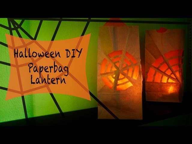 Halloween Easy DIY ＊Spider Web Paperbag Lantern in 3 Minutes!＊