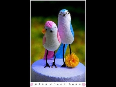 How To: DIY Love Birds Wedding Cake Topper- Fabric Bride and Groom Bird Tutorial