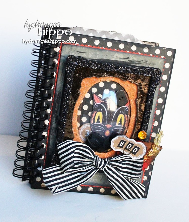 How to Make a Rocking Vintage Style Halloween Scaredy Cat Scrapbook Album - TUTORIAL
