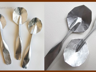 How to Make an Origami Spoon :: Cuchara de papel