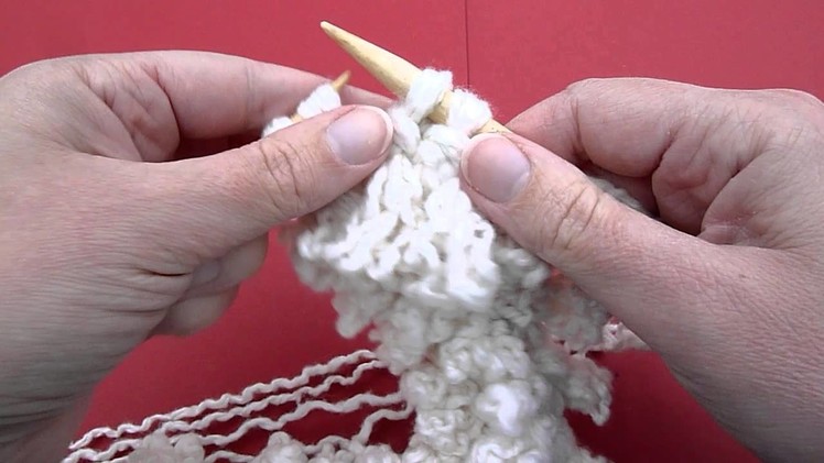 Knitted loop stitch tutorial.  How to knit fur.