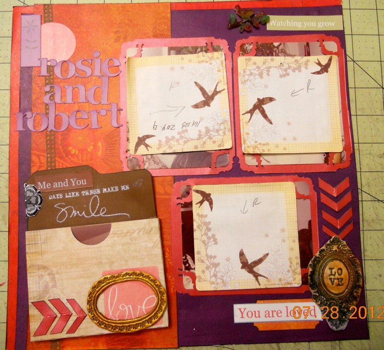 Scrapbook layout using a pocket for extra photos