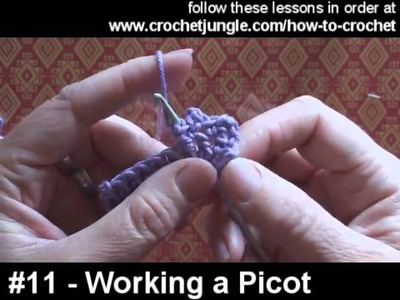 #11 How to work a picot stitch in crochet tutorial