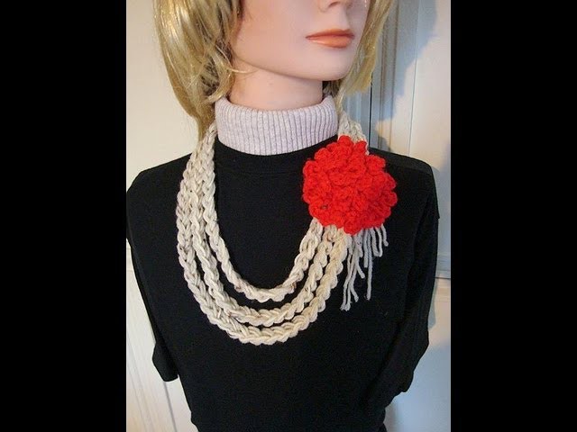 3 strand crochet necklace.