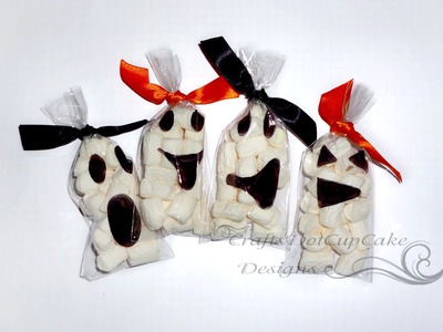 #4 Halloween Crafts Series 2012 - Ghost Face Marshmallow Treat Bags - Tutorial