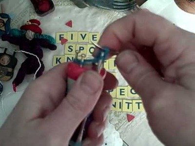 5 peg spool knitting on a 4 peg spool knitter by Noreen Cron