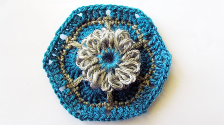 African Flower Crochet Motif with a Flower Loom Centre