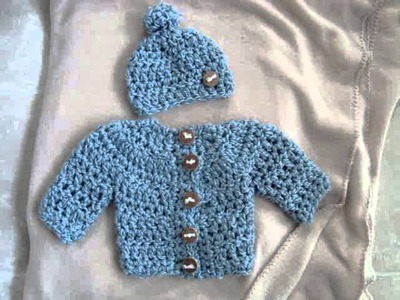 Baby cardigan sweater set, how to crochet,