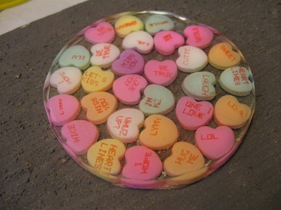 Candy Heart Valentine's Day Coaster Craft Tutorial