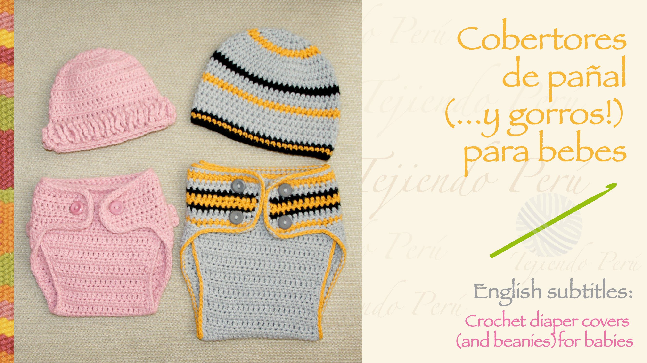 Cobertor de pañales tejido a crochet para bebés. Crochet diaper cover for babies