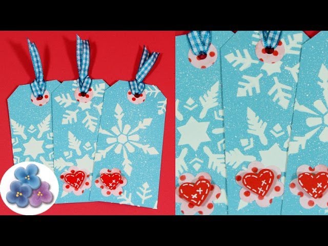 Como hacer Tags de Navidad 3D *3D Christmas Tags* DIY video Tutorial Scrapbook Español Pintura Facil