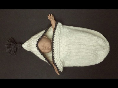 COZY & ROOMY Knitted Sleeping Bag For A Newborn Baby (4 Advanced Beginner)