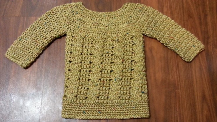 #Crochet Baby Cable Sweater Dress Jumper #TUTORIAL Crochet Infant