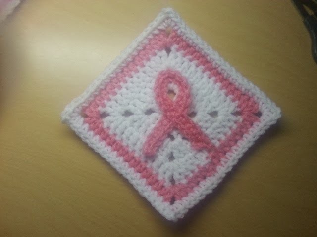 Crochet Breast Cancer Awareness Pink Ribbon Granny Square EASY TUTORIAL